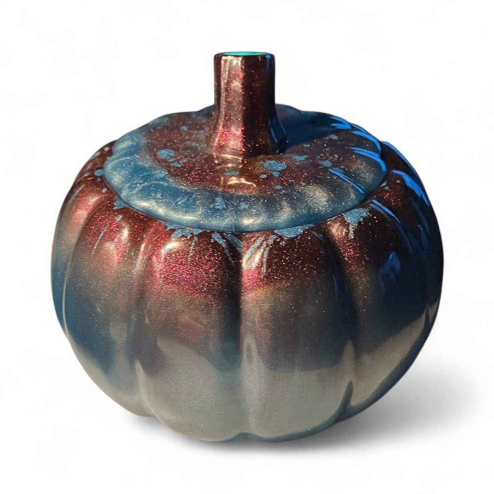 Ceramic Pumpkin Decor in turquoise multicolor! NWOT - Picture 6 of 6